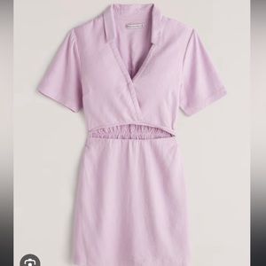 Abercrombie & Fitch Lilac Collared Linen Dress in Size Small